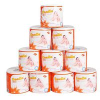 Toilet Paper Rolls Tissue Paper Soft Skin-Friendly Bath Paper Towels for Family Household Kitchen-10 Rolls