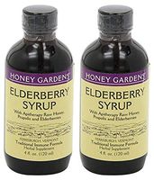 Honey Gardens Elderberry Syrup (Pack of 2) with Raw Honey, Apple Cider Vinegar, Propolis Extract and Echinacea Root Extract, 4 fl. oz. Each