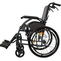 HJF-LUNYI Steel Wheelchair-Foldable Portable Wheelchair, Comfortable Handrail Solid Tires for Seniors and People in Need,Seat Width 45cm