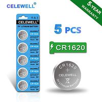 【5-Year Warranty】 CELEWELL CR1620 CR 1620 Battery for Key Fob Tracker 70mAh 3V Lithium Coin Cell 5 Pack
