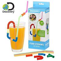 Discovery Fun Straws for Kids, 80 Piece Set, Multi Colored