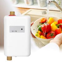 Pbzydu Electric Tankless Water Heater, Mini Hot Cold Dual-use Instant Water Heater for Bathroom Kitchen Washing(US)