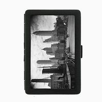Perfection In Style Black Color Metal Cigarette Case Vintage New York Design 004