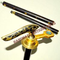 Nautical World Antique Style Brass Designer Wooden Walking Stick/Cane