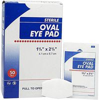 AMZ Oval Eye Pads 1 5/8 x 2 5/8. Pack of 50 Cotton Pads for Eyes. Absorbent Sterile Pads for Eye Protection. Easy Place tab. Individually Wrapped. Sealed Edges. Latex-Free.