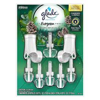 Glade Plugins ICY Evergreen Forest 1 Scented Oil Warmer & 6 Scented Oil Fragrance Refills