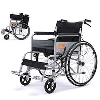 TJZY Wheelchair Light Transport Folding Portable Travel Chair Elderly Disabled Skateboard Manual Household with Toilet
