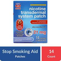 Rite Aid Nicotine Transdermal System Patch - Step 1, 21 mg, 14 Count - Nicotine Patches to Help You Quit Smoking - Stop Smoking Aids - Bonus Behavioral Support Program Information Included