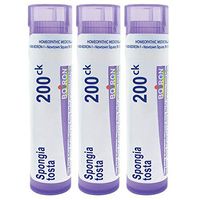 Boiron Spongia tosta 200ck, 80 pellets, homeopathic Medicine for Dry, Barking Cough, 3 Count