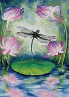 Tree Free Greetings Magic Pond Birthday Cards, 2 Card Set, Dragonfly, Multicolored (14169)