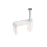 RuiLing 100-Pack 12mm Square Nail-In Cable Clips - Carbon Steel Nails Cable Clips Wire Wall Holder, for Ethernet Cable Coaxial Cable