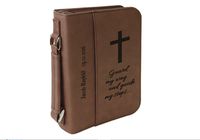 Custom Laser Engraved Bible Book Cover Personalize Online (Large, Brown)
