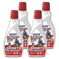 Win Sports Detergent - Active Teen (Red) 4 Bottles - Specially Formulated for Sweaty Workout Clothes - Removes Odor from Running Gym and Activewear Apparel and Football Hockey Uniforms