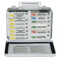 Pac-Kit by First Aid Only 5201 85 Piece Weatherproof Steel Color Coded First Aid Unitized Kit, 6-1/2" Length x 9-1/2" Width x 2-3/4" Height