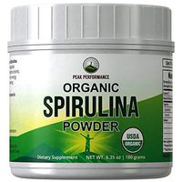 Organic Spirulina Powder by Peak Performance. Ecologically Grown Organic Vegan Algae Superfood. Non GMO, Lab Tested, Non Irradiated, Made in USA. Natural Chlorophyll. Powdered Supplement Espirulina