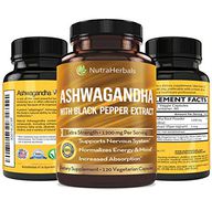 Organic Ashwagandha Root Powder 1200mg - 120 Veggie Capsules - Ashwaganda Supplement – Black Pepper Extract for Increased Absorption