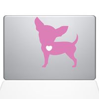 The Decal Guru I Love My Chihuahua Decal Vinyl Sticker, 13" MacBook Pro (2016 & Newer Models), Pink (1476-MAC-13X-BG)