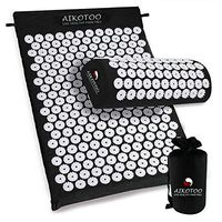 Acupressure Mat and Pillow Set for Sciatic Pain Back Pain and Neck Pain Relief Relieve Stress Black