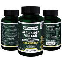Apple Cider Vinegar | Detox, Cleanse, Weight Loss, Digestion, Energy, Immune System | ACV Pills | With Vitamin B6, Spirulina and Kelp | Extra Strength Formula | Ethernya