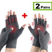 Arthritis Compression Gloves- 4 Pack Relieve Arthritis Gloves with Grips Rheumatoid Compression Hand Glove for Osteoarthritis- Arthritic Joint Pain Relief for Computer Typing