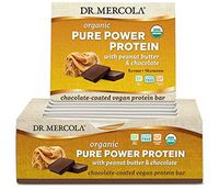 Dr. Mercola Pure Power Peanut Butter Protein Bars, 12 Servings, Non GMO, Soy Free, Gluten Free, Vegan Protein Bars
