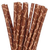 Biodegradable Paper Straws Giraffe Print (100)