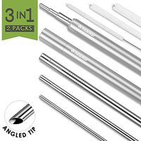 Reusable Stainless Steel Straws with Case: 6 Metal Straws + 2 Aluminum Cases + 6 Cotton Cleaning Brushes + 2 Pouches, 8.5 Inches Portable Travel Drinking Straw for Personal Use (2 Cases - 6, 8, 12mm)