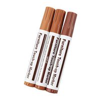 HOUSWEETY Furniture Repair Kit Wood Markers - Set of 3 - for Stains, Scratches, Wood Floors, Tables, Desks, Carpenters, Bedposts, Touch Ups, and Cover Ups