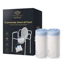 Bearals Commode Liners, 60 Pack Bedside Commode Liners, Commode Bags, Bedpan Liners, Commode Chair Liners, Commode Pail Liners for Adult Commode Bucket and Bedside Toilet, Universal Fit