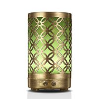 Aromatherapy Essential Oil Diffuser Humidifier, 100ml Mini Vintage Metal Ultrasonic Cool Mist Humidifier for Essential Oils from Ominihome, Waterless Auto Shut-off Aroma Diffuser, Mother's Day Gift