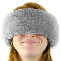 Wrap-a-Nap - Travel Pillow, Sleep Mask & Ear Muff in One. Adjustable Soft Fleece Neck and Head Pillow. Machine Washable. One-Size-Fits-All.(Grey)