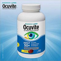 Bausch + Lomb Ocuvite Adult 50+ Vitamin & Mineral Supplement with Lutein, Zeaxanthin, and Omega-3, Soft Gels