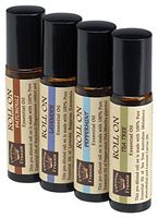 Pre-Diluted Essential Oil Roll-On Value Set Made with Pure Essential Oils and Coconut Oil (Lavender, Patchouli, Peppermint and Tea Tree) by Fabulous Frannie