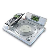COBY CD-RA 195 AM/FM Alarm Clock Radio w/CD Player & 2.4 GHz Cordless Phone