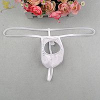 Super Sexy Men Open Thongs G-String Bulge Jockstrap T-Back Brief Underwear (White)