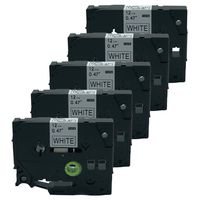 QPMY 5 Pack Compatible for Brother P-Touch TZe TZ Label Tape Cartridge 12mm x 8m (TZ-N231 TZe-N231 Non-Laminated Black on White)