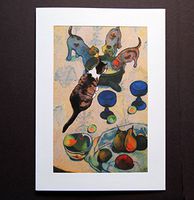 Paul Gauguin's Cat Greeting Cards, Save on a 10-pack, Deluxe Handmade 5 X 7 Inch Blank Notecards Designer Artwork By Deborah Julian