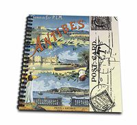 3dRose db_99201_1 Vintage Antibes Travel Postcard Drawing Book, 8 by 8"