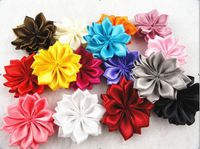 30pcs Double Satin Flowers Appliques Craft Wedding Party Sewing Decoration Upick (Mix)