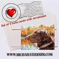 Michael Steddum Colors Flat Coated Retriever Note Card Set