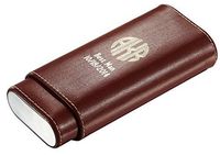 Personalized Leather Cigar Case with Free Imprinting (Brown)