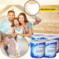 Rolls Toilet Paper, Home Kitchen Toilet Tissue, Individually Wrapped Paper Tissue, Premium Softness Sanitary 3 Ply Toilet Paper, Family Rolls for Washroom, Bathroom, Family, Cafe, Restaurant (4 Roll)