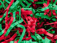 12oz Heavy Duty RED & Green Gift Basket Shred Crinkle Paper Grass Filler Bedding