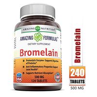 Amazing Nutrition Bromelain Proteolytic Digestive Enzymes Supplements, 500 mg, 120 Tablets (Non-GMO,Gluten Free)