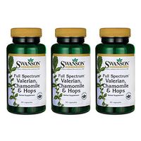 Swanson Full Spectrum Valerian Chamomile & Hops 60 Capsules (3 Pack)