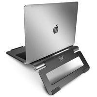 innowatt Adjustable Laptop Stand, Laptop Riser, Aluminum Notebook The Yoga L Holder Stand Compatible with Apple MacBook, Air, Pro, Dell XPS, HP, Samsung, Lenovo, More Laptops up to 17" (Space Gray)