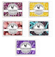 Farm Raised Candles Spring Assorted 5 Pack. 15 Ounces Essential Oil Scented Soy Wax Melts. Lavender, Kudzu Blossom, Lemoncello, White Peach, Black Raspberry Vanilla