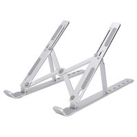 ASHATA Laptop Stand, N3 Adjustable Laptop Bracket Holder Stand Support 6-Level Height Adjustment,Foldable Notebook Stand Computer Holder with Silicone Non-Slip Pad (Silver)