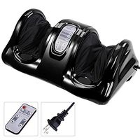 Black 40W Kneading Foot Leg Massager Machine with Handy Touch-Panel Remote Auto Manual Programs Kneading Rolling Design US Delivery (Black)