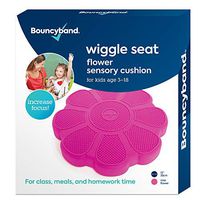 Shaped Wiggle Seats by Bouncyband–RedFlower, 13”x13”x2.2”–Inflatable Sensory Cushion for Kids, Improves Student Productivity and Focus, Comes with Easy-Inflation Pump to Customize Firmness